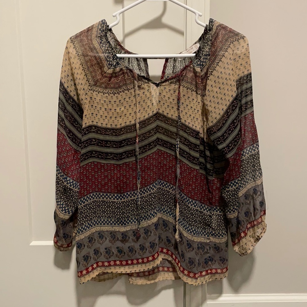Boho Patterned Sheer Top